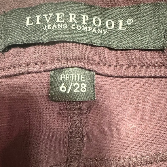 Liverpool Los Angeles Women's Pants Burgundy/Purple, Size 6P, Skinny Stretch - Picture 5 of 6